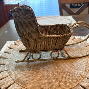 Vintage Wicker Sleigh Basket
